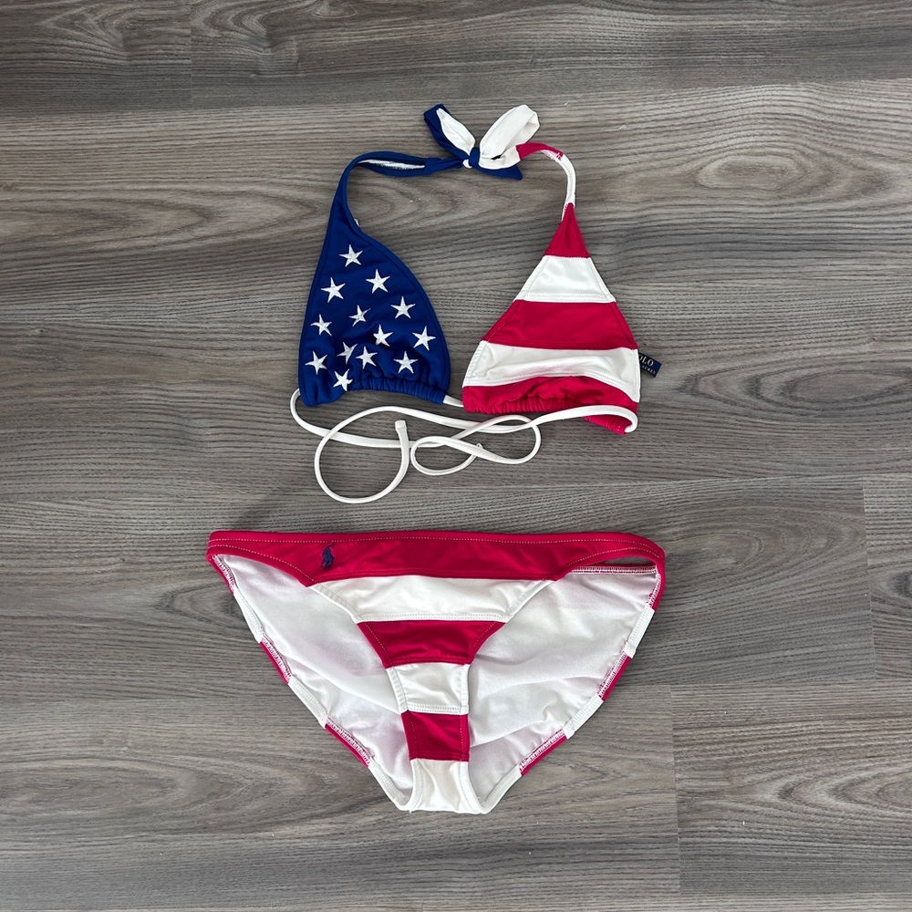 Ralph Lauren Red, White & Blue American flag Bikini Swimwear